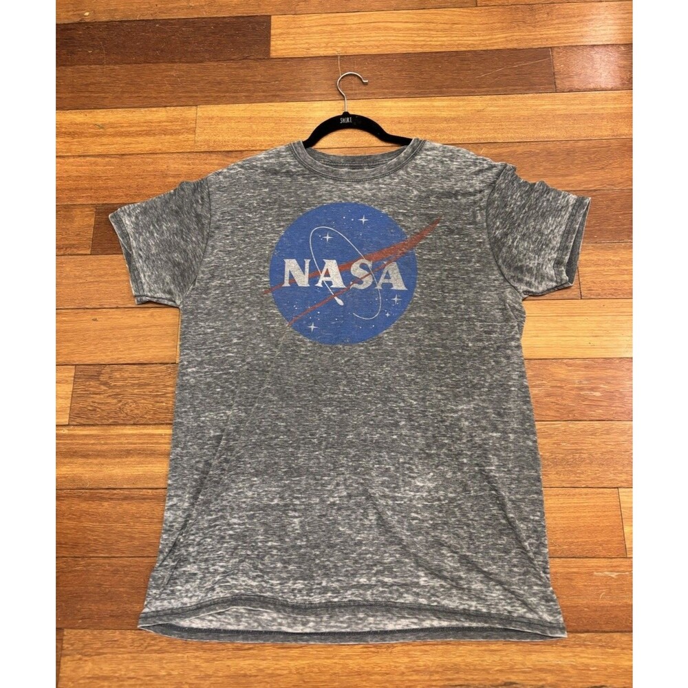 Men’s Size L NASA Logo Graphic Gray Short Sleeve Crew Neck Tee